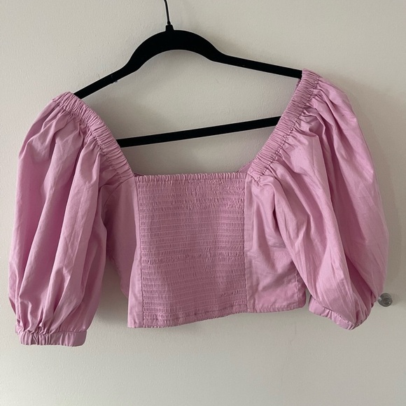 Abercombie Pink Puff Sleeve Top - Picture 6 of 6